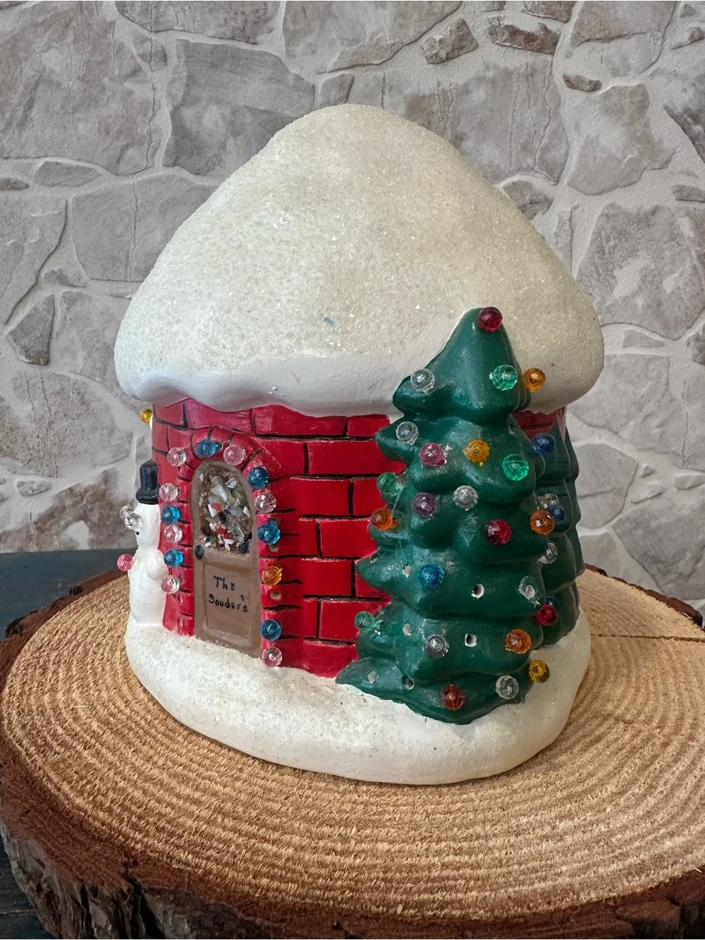 Vintage Hand Painted Ceramic Christmas Igloo